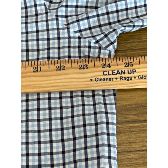 Croft & Barrow Mens Easy Care Blue Plaid Button Down Shirt Size L Short Sleeve - Picture 9 of 11